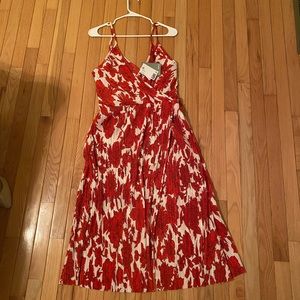Red floral dress